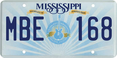 MS license plate MBE168
