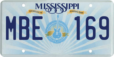 MS license plate MBE169