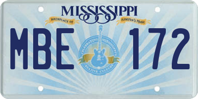 MS license plate MBE172