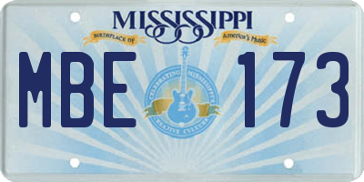 MS license plate MBE173