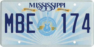 MS license plate MBE174