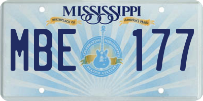 MS license plate MBE177