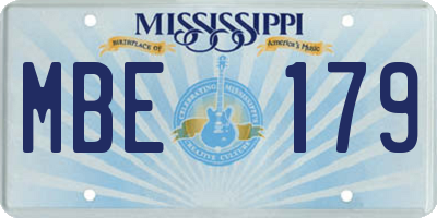 MS license plate MBE179