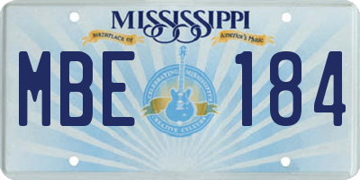 MS license plate MBE184