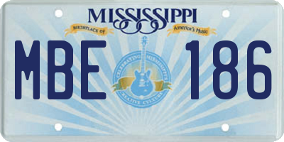 MS license plate MBE186