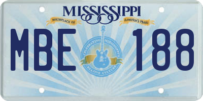 MS license plate MBE188