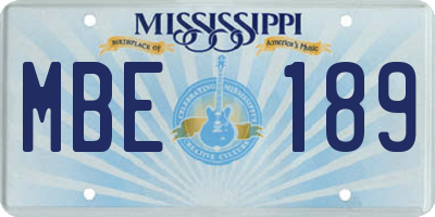 MS license plate MBE189