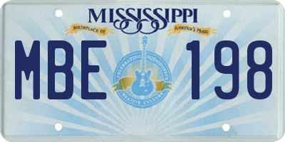 MS license plate MBE198