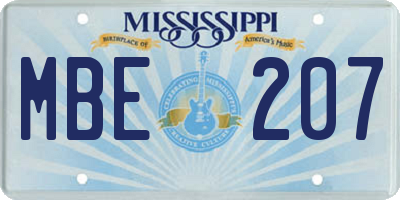MS license plate MBE207