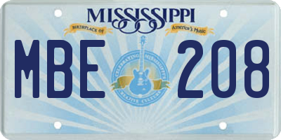 MS license plate MBE208