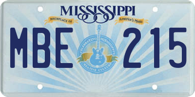 MS license plate MBE215