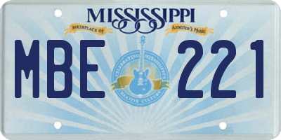 MS license plate MBE221