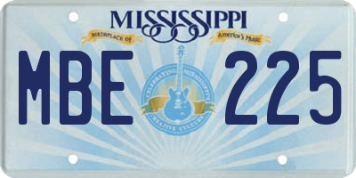 MS license plate MBE225