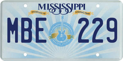 MS license plate MBE229