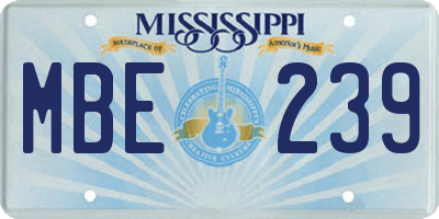 MS license plate MBE239