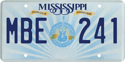 MS license plate MBE241