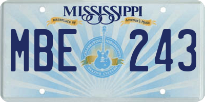 MS license plate MBE243