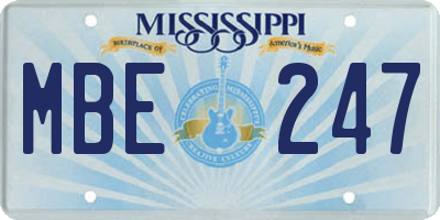 MS license plate MBE247