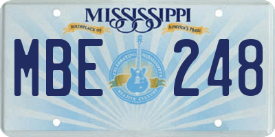 MS license plate MBE248