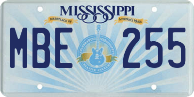MS license plate MBE255