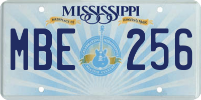 MS license plate MBE256