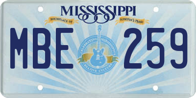 MS license plate MBE259