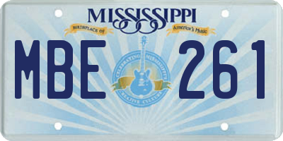 MS license plate MBE261