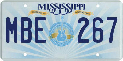 MS license plate MBE267