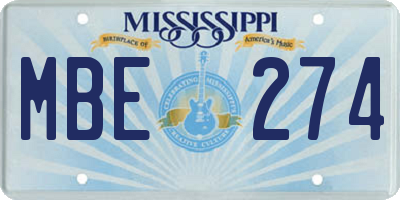 MS license plate MBE274