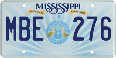 MS license plate MBE276