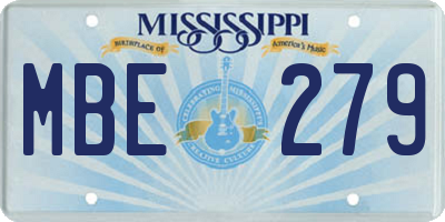 MS license plate MBE279