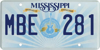 MS license plate MBE281