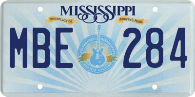 MS license plate MBE284