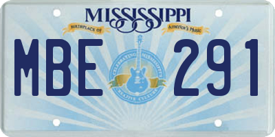 MS license plate MBE291