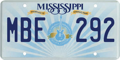 MS license plate MBE292