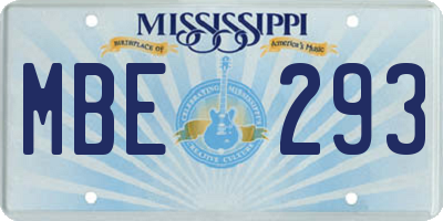 MS license plate MBE293