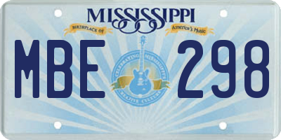 MS license plate MBE298