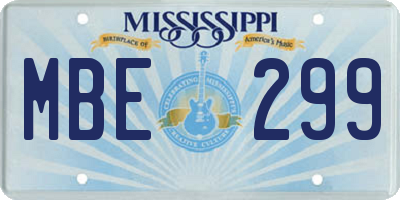 MS license plate MBE299