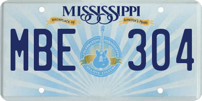 MS license plate MBE304
