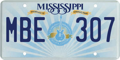 MS license plate MBE307