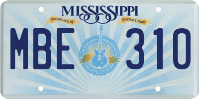 MS license plate MBE310