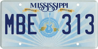 MS license plate MBE313