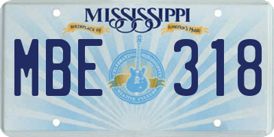 MS license plate MBE318