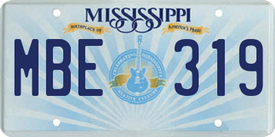 MS license plate MBE319