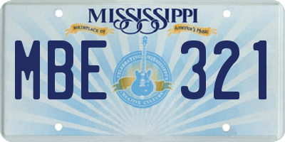 MS license plate MBE321