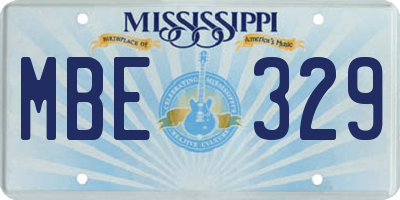 MS license plate MBE329