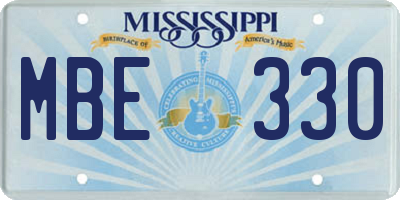 MS license plate MBE330