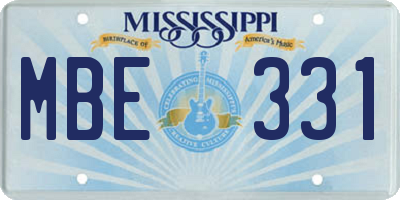 MS license plate MBE331