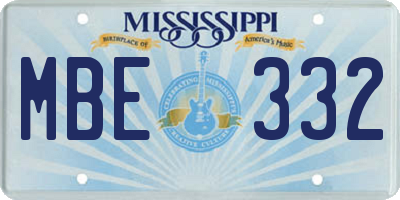MS license plate MBE332