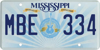 MS license plate MBE334